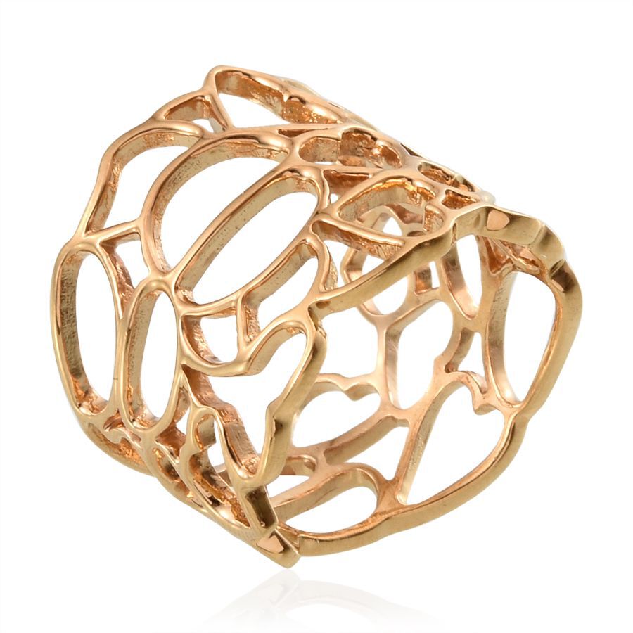 14K Gold Overlay Sterling Silver Hearts Band Ring, Silver wt 4.80 Gms.