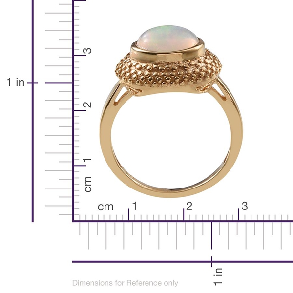 Ethiopian Welo Opal (Ovl) Solitaire Ring in 14K Gold Overlay Sterling Silver 1.500 Ct.