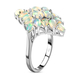 Ethiopian Welo Opal Cluster Ring in Platinum Overlay Sterling Silver 3.00 Ct.