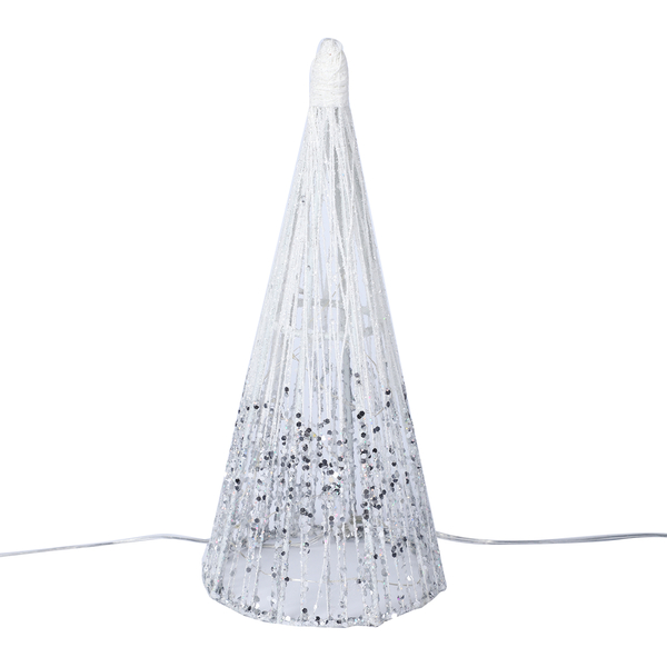 Set of 3 - Decorative Christmas Tree Adorned with LED String Light (Size 13x30cm, 14.5x40cm & 15x60cm) Powered by 3xAA Battery (not included)