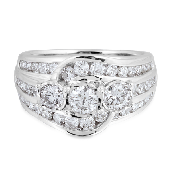 New York Close Out Deal- SI Diamond 14K W Gold Ring  2.000  Ct.