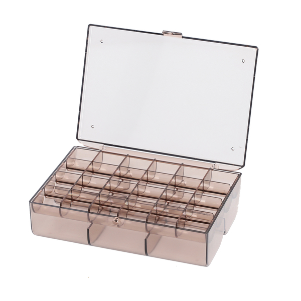 Two Layer Smart Organiser with Top Removable Tray (Size 18x13x5Cm) - Brown