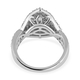 NY Close Out 14K White Gold Diamond (SI1/G-H) Cluster Ring 1.30 Ct, Gold Wt. 7.34 Gms