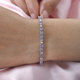 Premium Tanzanite and Natural Cambodian Zircon Bracelet (Size - 7) in Platinum Overlay Sterling Silver 6.14 Ct, Silver Wt. 8.47 Gms