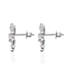 Lustro Stella Rhodium Overlay Sterling Silver Floral Stud Earrings (with Push Back) Made with Finest CZ