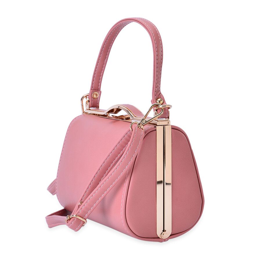 Dusky Pink Colour Clutch Bag With Adjustable and Removable Shoulder ...