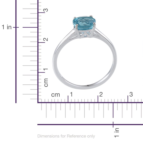 AA Paraibe Apatite (Rnd) Solitaire Ring in Platinum Overlay Sterling Silver 1.000 Ct.