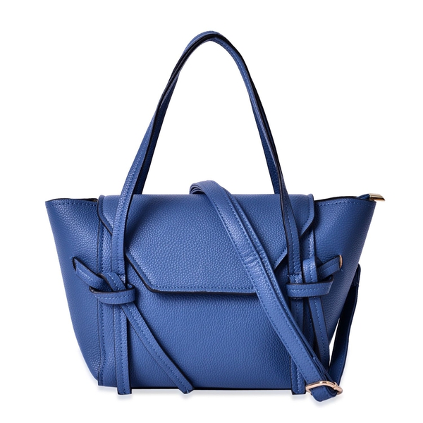 Set of 2 - Blue Colour Large and Small Handbag with Adjustable and Removable Shoulder Strap (Size 35x22x13 Cm , 20.5x14x7 Cm)