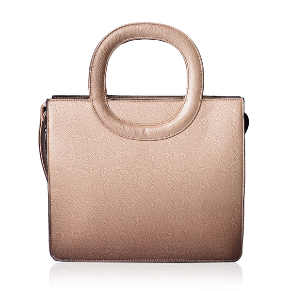 Golden Colour Tote Bag with Adjustable Shoulder Strap (Size 29x24.5x11 Cm)