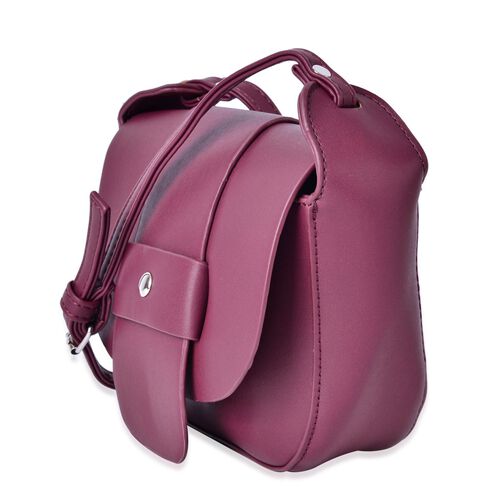 Burgundy Crossbody Bag with with Adjustable Shoulder Strap 19x16x6 Cm - 2649019 - TJC