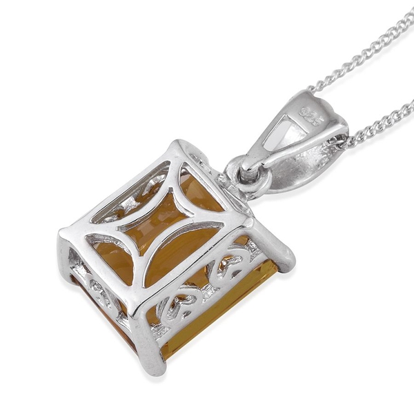 Marialite (Oct) Solitaire Pendant With Chain in Platinum Overlay Sterling Silver 4.000 Ct.
