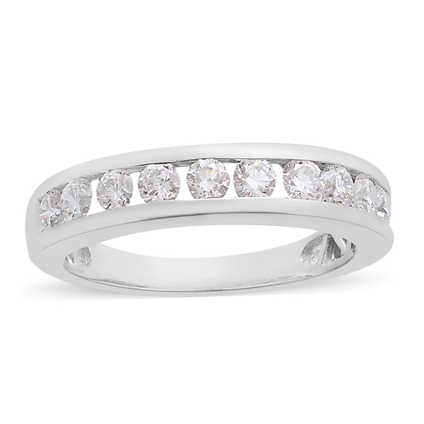 RHAPSODY 1 Carat Diamond Half Eternity Ring in 950 Platinum 5.27 Grams IGI Certified VS EF