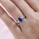 Kashmir Kyanite and Natural Cambodian Zircon Ring in Sterling Silver 1.96 Ct.