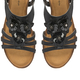 DUNLOP Gwen Floral Open Toe Sandals With Elasticated Sling-Back (Size 6) - Black