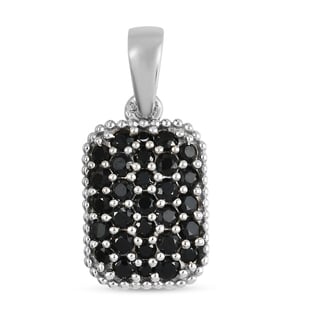 Red Carpet Collection - Boi Ploi Black Spinel Cluster Pendant in Sterling Silver 1.06 Ct.