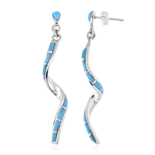 Santa Fe Collection - Turquoise Earrings (with Push Back) in Sterling Silver