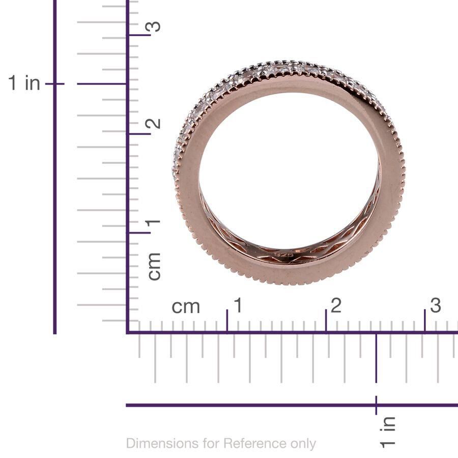 Set of 3 - Simulated Diamond (Rnd) Full Eternity Ring in 14K Gold, Rose Gold and Platinum Overlay Sterling Silver 3.750 Ct.