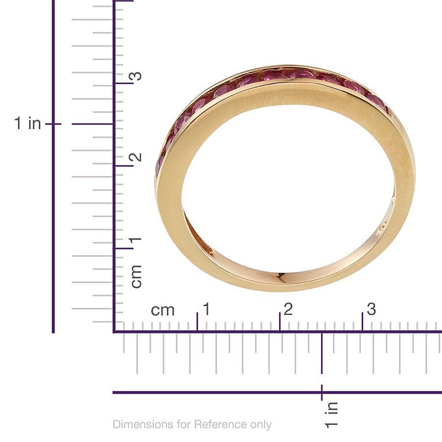 Ruby (Rnd) Half Eternity Band Ring in 14K Gold Overlay Sterling Silver 1.000 Ct.
