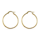 Simulated Diamond (Rnd) Hoop Earrings (with Clasp) in Yellow Gold Tone 2.10 Ct.