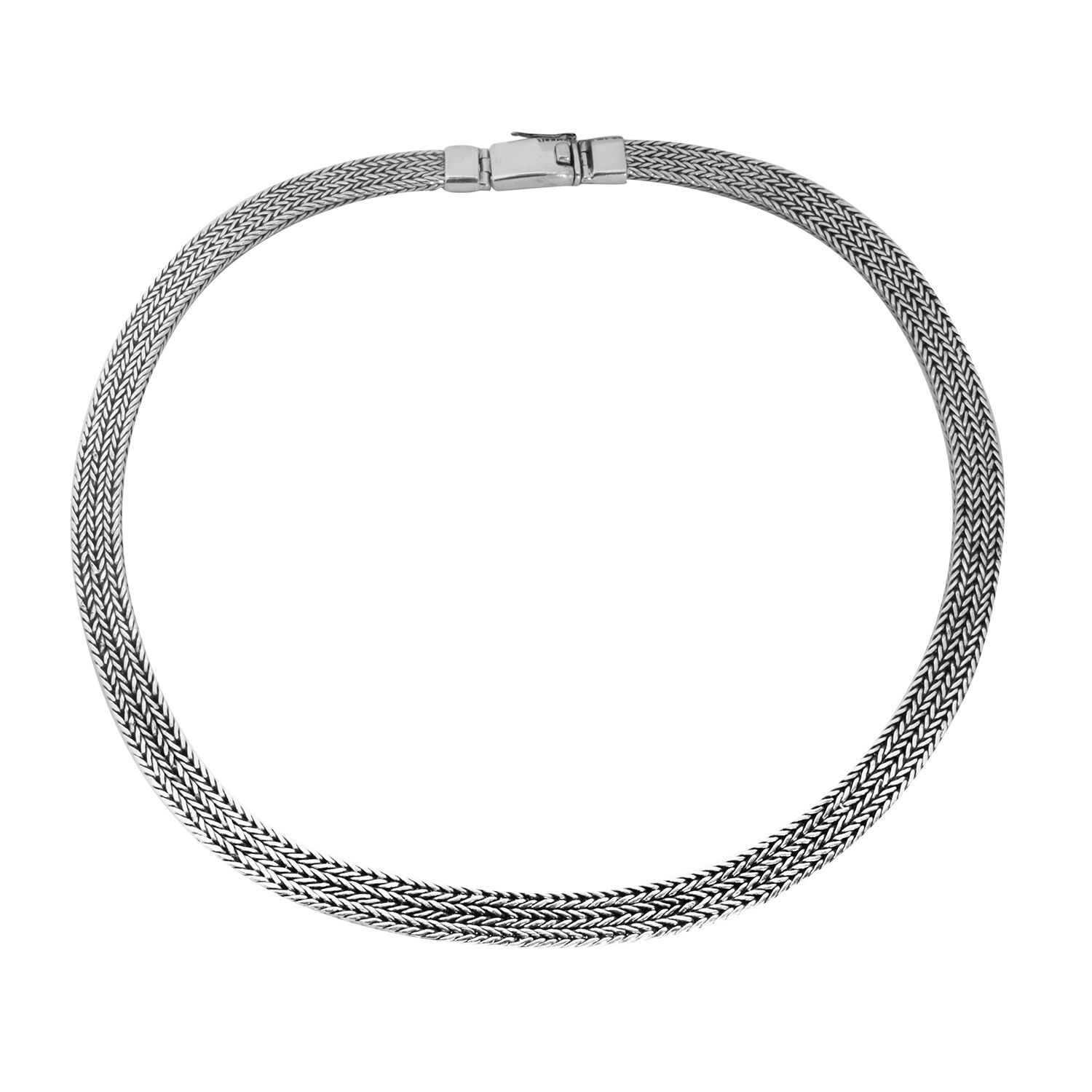 Royal Bali Collection Sterling Silver Hand Made Tulang Naga Necklace (Size 18 Inch), Silver wt 66.40