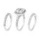 New York Close Out- Set of 3 -14K White Gold Diamond (I1-I2/G-H) Ring 3.02 Ct, Gold wt. 10.70 Gms.  FREE RING SIZING SIZES L TO P