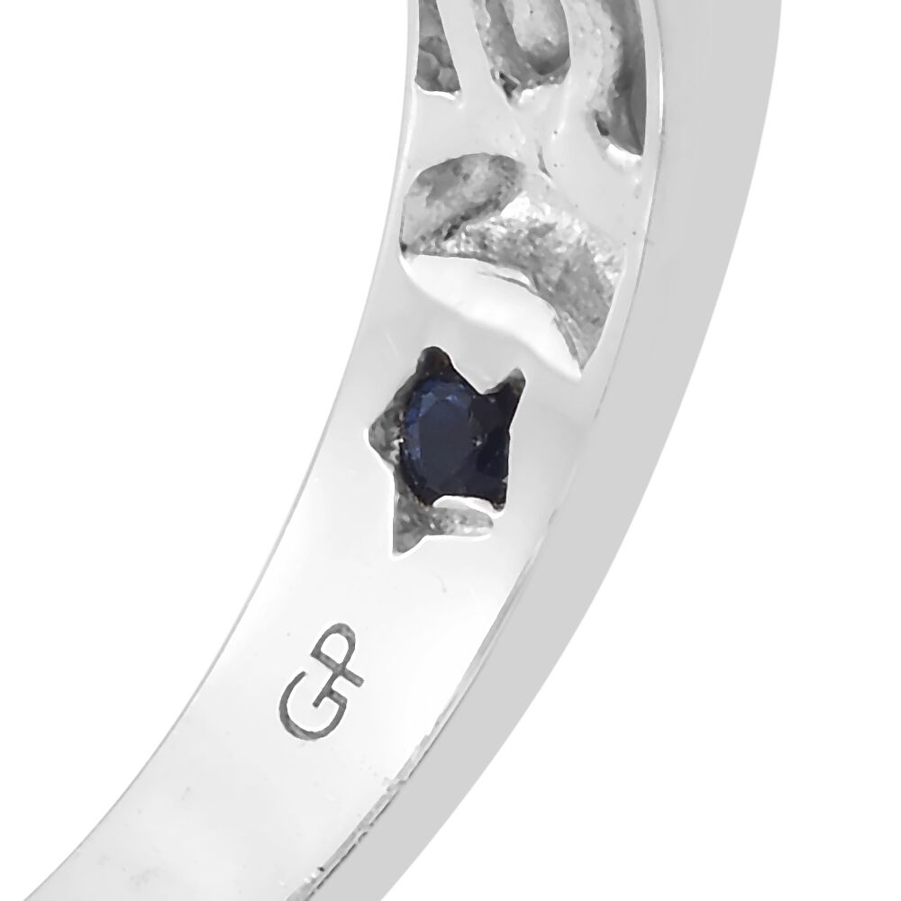 GP Chrome Diopside (Ovl), Blue Sapphire Ring in Platinum and Yellow Gold Overlay Sterling Silver 2.250 Ct.