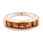 Cherry Citrine Five Stone Band Ring (Size M) in 14K Gold Overlay Sterling Silver 1.69 Ct.