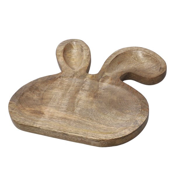 Handmade Wooden Bunny Shaped Platter