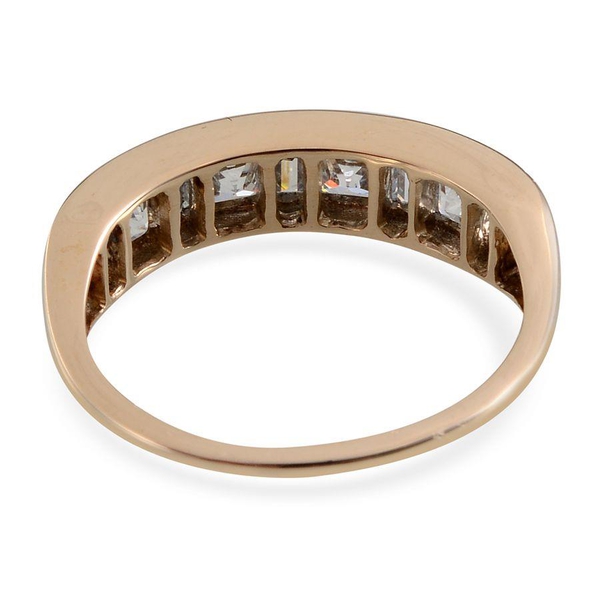9K Y Gold (Sqr) Half Eternity Band Ring Made with Finest CZ 2.110 Ct.