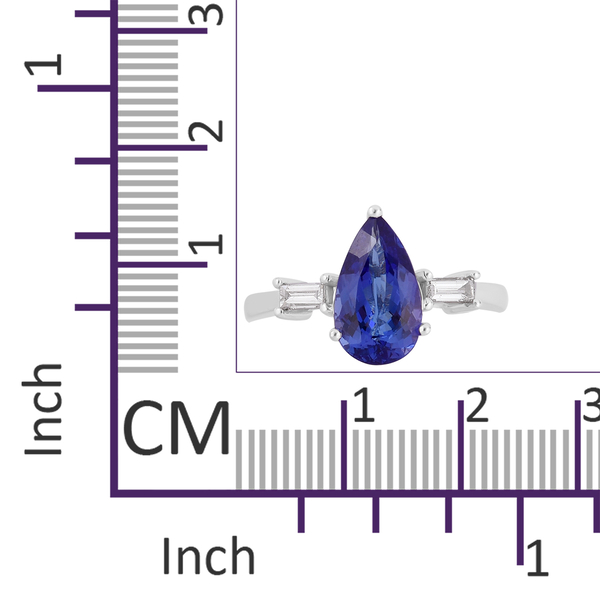 ILIANA 2.77 Ct AAA Tanzanite and Diamond (SI/G-H) Ring in 18K White Gold