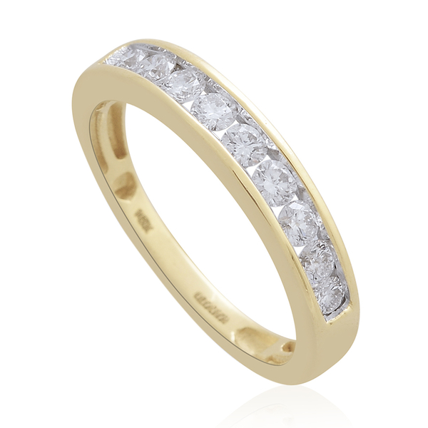 ILIANA 0.50 Ct Diamond Half Eternity Band Ring in 18K Yellow Gold 2.92 Grams IGI Certified SI GH