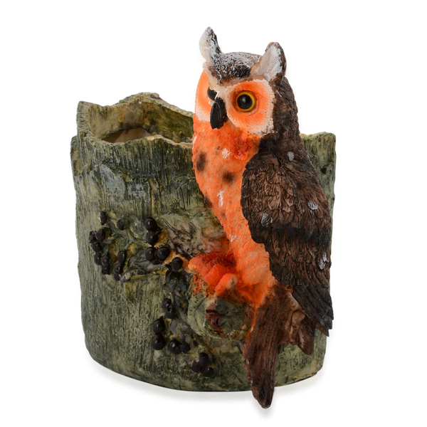 Home Decor - Orange and Brown Owl Vase