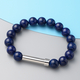 Lapis Lazuli Stretchable Beads Bracelet (Size 8.5) in Stainless Steel 121.50 Ct.