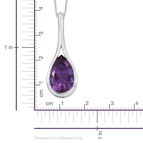 Lavender Alexite (Pear) Solitaire Pendant With Chain in Platinum Overlay Sterling Silver 5.000 Ct.
