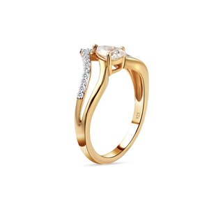 Moissanite Ring in 18K Vermeil Gold Plated Sterling Silver