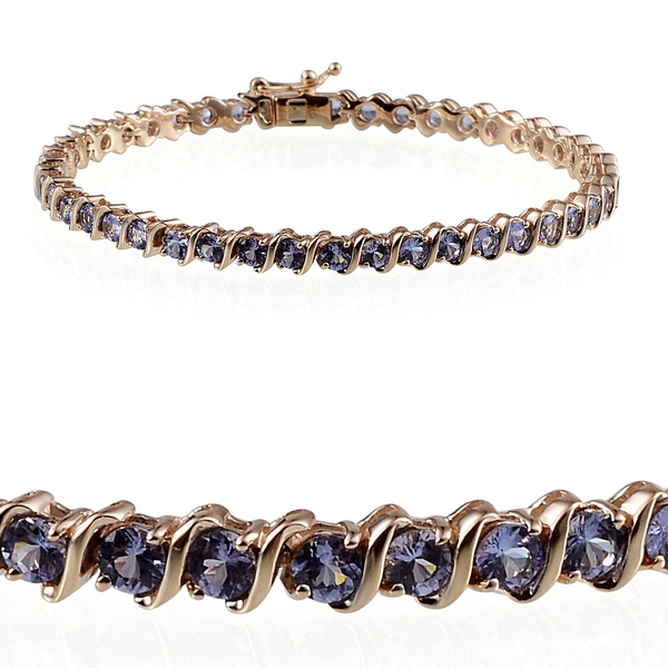 9K Y Gold Tanzanite (Rnd) Bracelet (Size 8) 8.500 Ct.