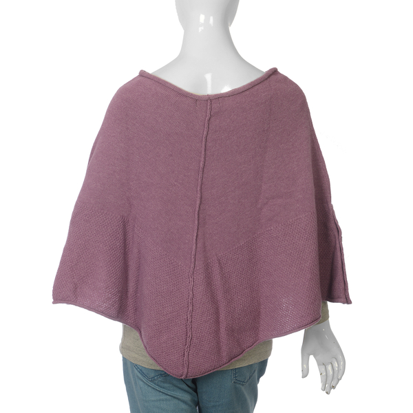Wool Purple Colour Poncho (Size-16, 55x113.5cm)