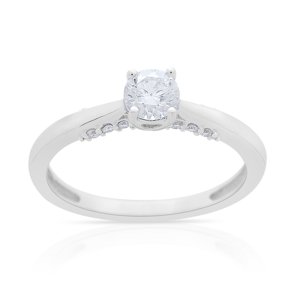 ILIANA 0.50 Ct Diamond Solitaire Ring in 18K White Gold 2.41 Grams IGI Certified SI GH