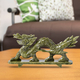 Handcrafted Decorative Chinese Style Walking Dragon Figurine (Size 26X11X5 Cm) - Green Serpentine