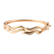 Lucy Q Flame Collection Diamond Cut Bangle in Gold Plated Sterling Silver 6.75 Inch