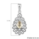 Turkizite and Natural Cambodian Zircon Pendant in Platinum Overlay Sterling Silver 0.73 Ct.