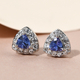 Tanzanite and Natural Cambodian Zircon Stud Earrings (With Push Back) in Sterling Silver 1.00 Ct.