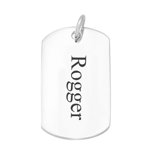Personalised Engravable Dog Tag Pendant in Silver