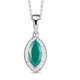 Grandidierite and Diamond Pendant with Chain (Size 18) with Lobster Clasp in Platinum Overlay Sterli