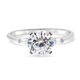 ELANZA Simulated Diamond Ring in Rhodium Overlay Sterling Silver