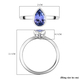 Tanzanite Solitaire Ring in Platinum Overlay Sterling Silver - 1ct