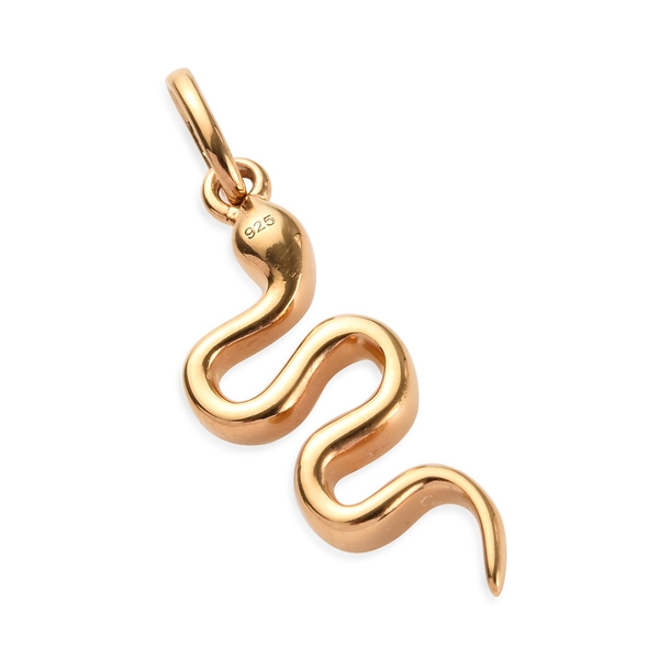 14K Gold Overlay Sterling Silver Snake Pendant