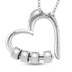 Platinum Overlay Sterling Silver Heart Pendant with Chain (Size 18), Silver Wt. 4.20 Gms