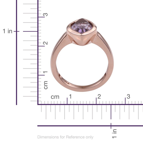 Rose De France Amethyst (Mrq) Solitaire Ring in Rose Gold Overlay Sterling Silver 3.750 Ct.