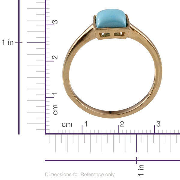 Arizona Sleeping Beauty Turquoise (Sqr) Solitaire Ring in 14K Gold Overlay Sterling Silver 1.750 Ct.